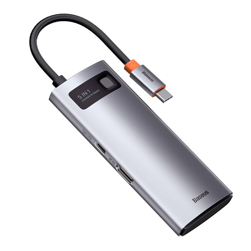 Baseus Metal Gleam Series 5-in-1 Multifunctional HUB USB Type C - USB Type C Power Delivery 100 W / HDMI 4K 30 Hz / 3x USB 3.2 Gen 1 (CAHUB-CX0G)_9