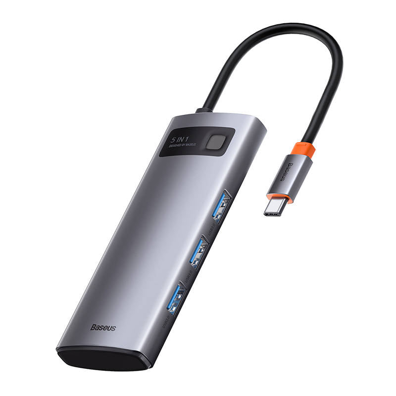 Baseus Metal Gleam Series 5-in-1 Multifunctional HUB USB Type C - USB Type C Power Delivery 100 W / HDMI 4K 30 Hz / 3x USB 3.2 Gen 1 (CAHUB-CX0G)_11