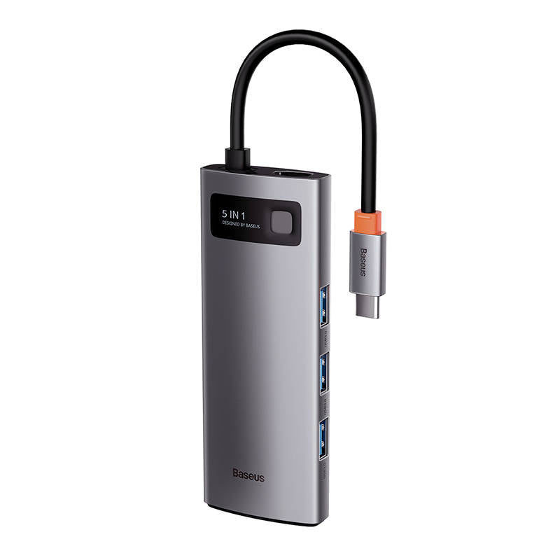Baseus Metal Gleam Series 5-in-1 Multifunctional HUB USB Type C - USB Type C Power Delivery 100 W / HDMI 4K 30 Hz / 3x USB 3.2 Gen 1 (CAHUB-CX0G)_13