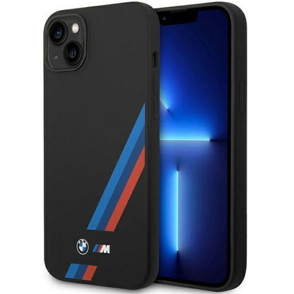 Etui BMW Silicone Slanted Sttripes na iPhone 14 Plus / 15 Plus - czarne_0