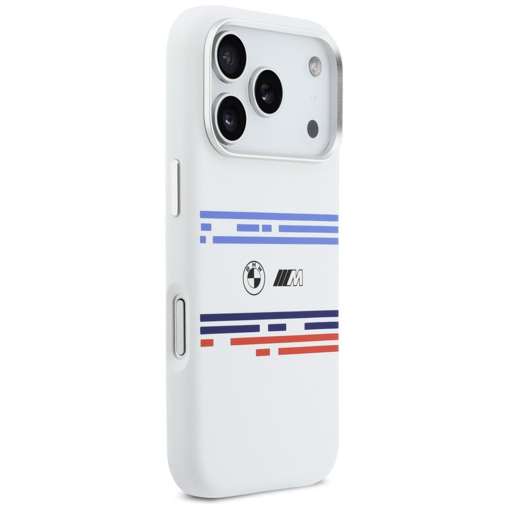 BMW M Silicon Horizontal Line MagSafe Case for iPhone 17 Pro - White_3