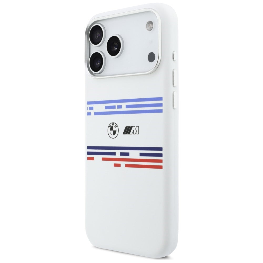 BMW M Silicon Horizontal Line MagSafe Case for iPhone 17 Pro Max - White_1