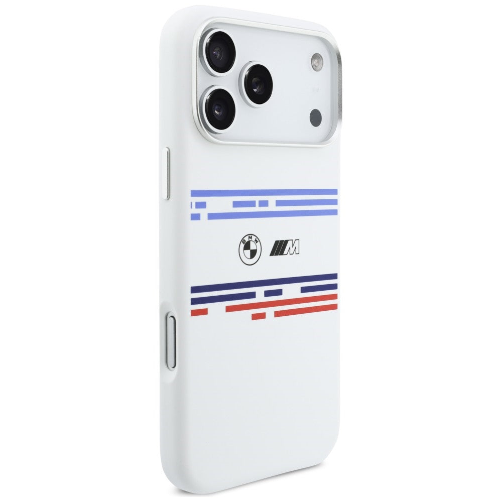 BMW M Silicon Horizontal Line MagSafe Case for iPhone 17 Pro Max - White_3