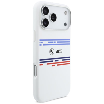 BMW M Silicon Horizontal Line MagSafe Case for iPhone 17 Pro Max - White_3