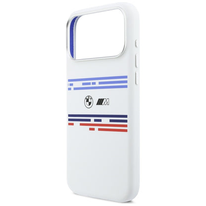BMW M Silicon Horizontal Line MagSafe Case for iPhone 17 Pro Max - White_5