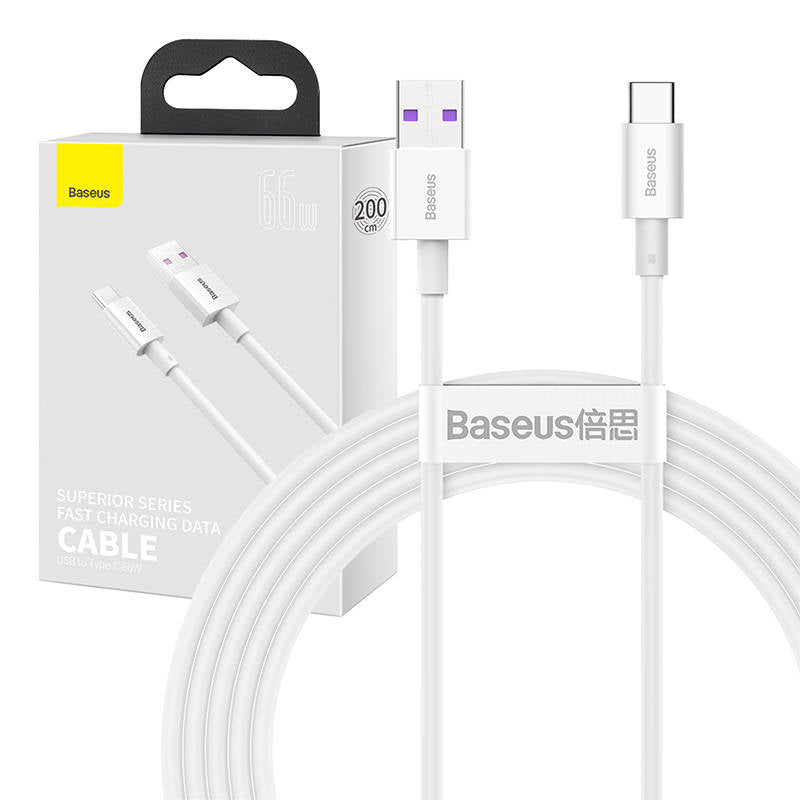Baseus Superior Series Cable USB to USB-C, 66W, 2m (white)_1