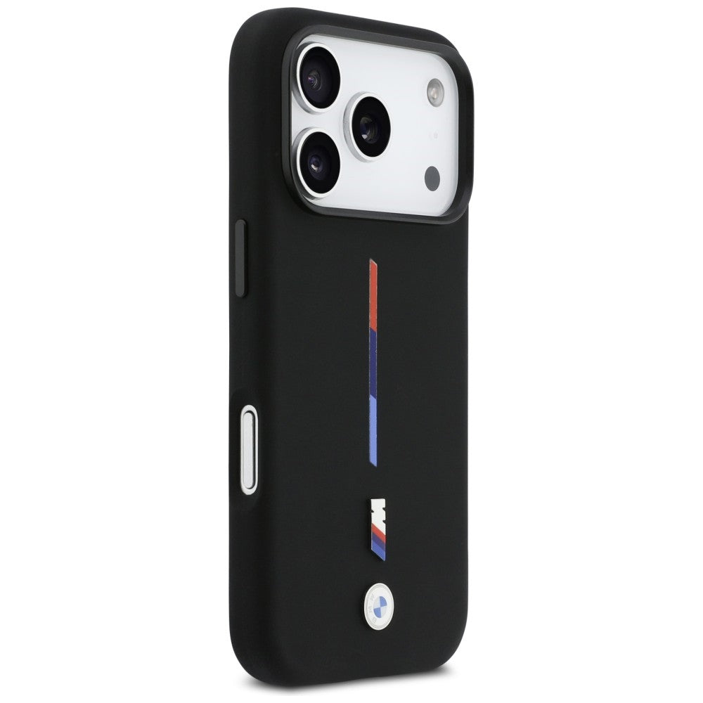 BMW M Silicon Tricolor Line MagSafe Case for iPhone 17 Pro - Black_3