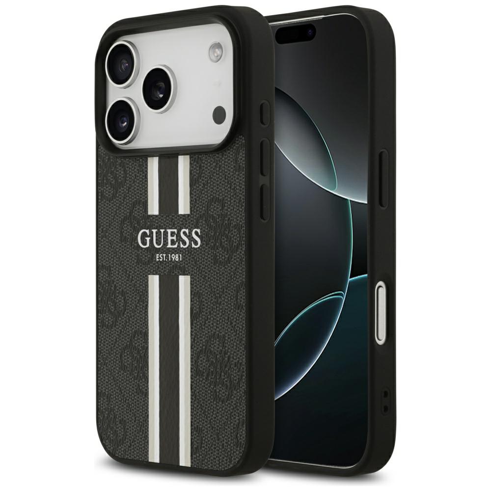 Guess 4G Printed Stripes MagSafe case for iPhone 17 Pro - black_0