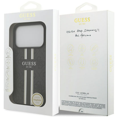 Guess 4G Printed Stripes MagSafe case for iPhone 17 Pro - black_7