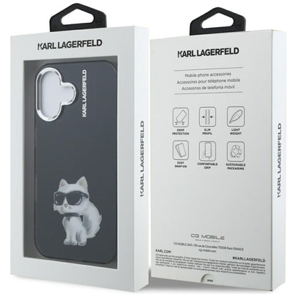Karl Lagerfeld IML Aquarelle Choupette &amp; Logo iPhone 16 Case - Black_7