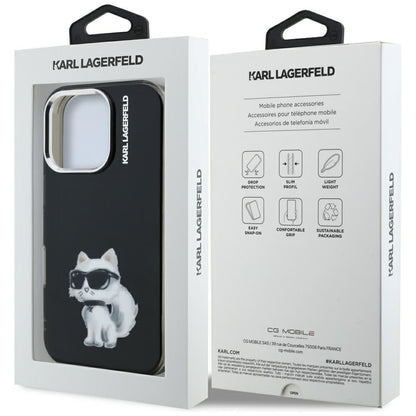 Karl Lagerfeld IML Aquarelle Choupette &amp; Logo iPhone 16 Pro Case - Black_7