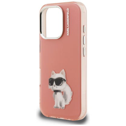 Karl Lagerfeld IML Aquarelle Choupette &amp; Logo iPhone 16 Pro Case - Pink_5