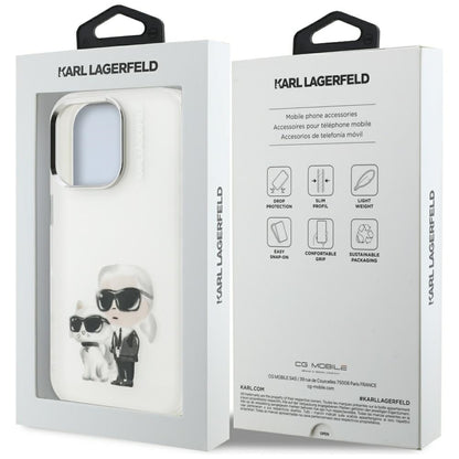 Karl Lagerfeld IML Aquarelle Karl &amp; Choupette &amp; Logo Case for iPhone 16 Pro Max - White_7