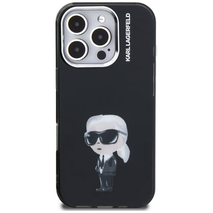 Karl Lagerfeld IML Aquarelle Karl & Logo MagSafe Case for iPhone 16 Pro - Black_2