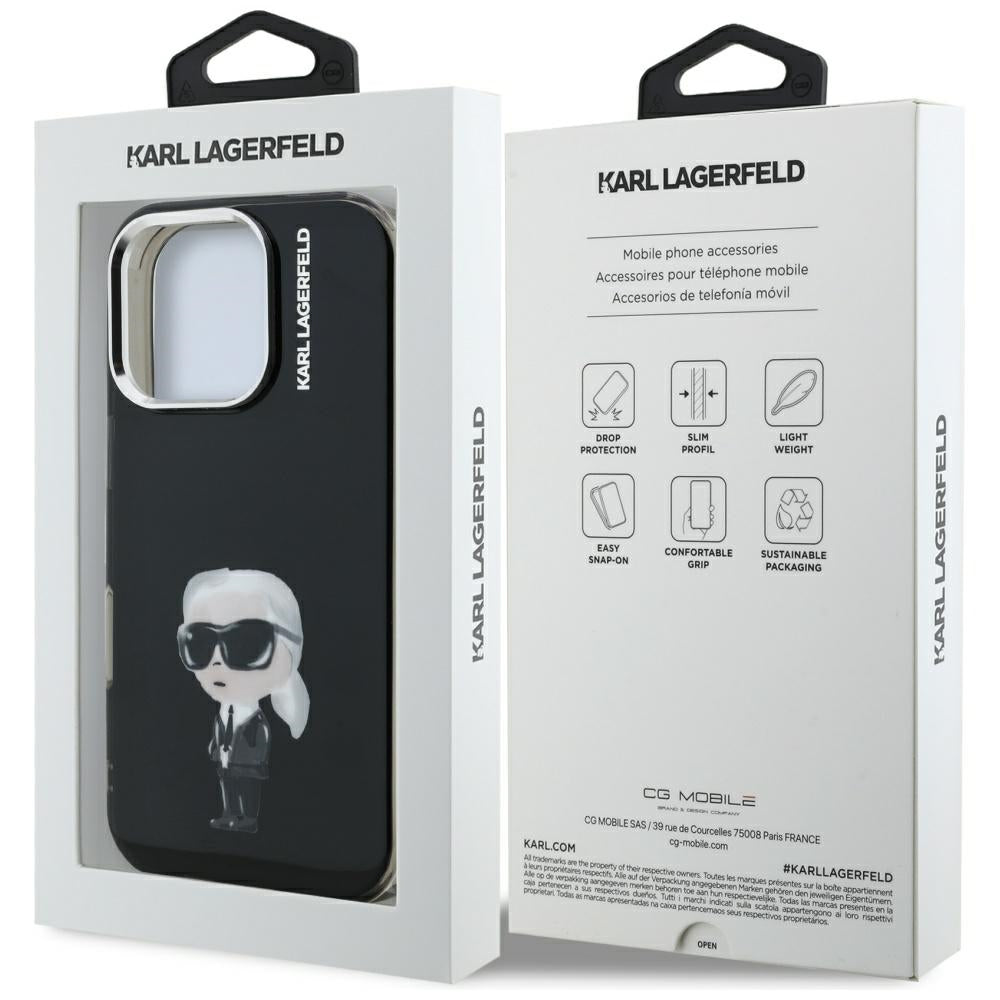 Karl Lagerfeld IML Aquarelle Karl & Logo MagSafe Case for iPhone 16 Pro - Black_7