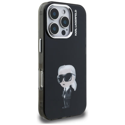 Karl Lagerfeld IML Aquarelle Karl &amp; Logo MagSafe Case for iPhone 16 Pro Max - Black_3