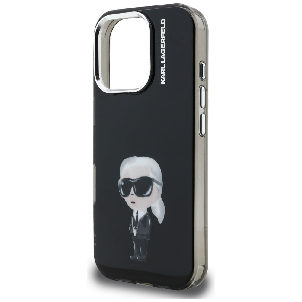 Karl Lagerfeld IML Aquarelle Karl &amp; Logo MagSafe Case for iPhone 16 Pro Max - Black_5
