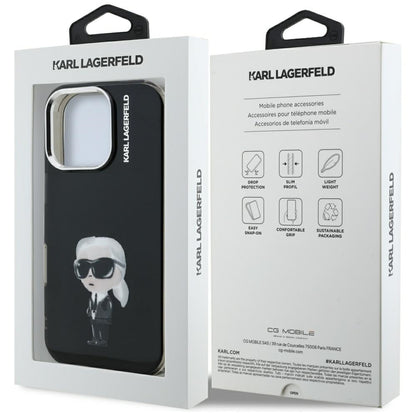 Karl Lagerfeld IML Aquarelle Karl &amp; Logo MagSafe Case for iPhone 16 Pro Max - Black_7