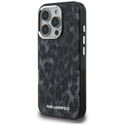Karl Lagerfeld IML Leopard Pattern MagSafe Case for iPhone 16 Pro - Black_1