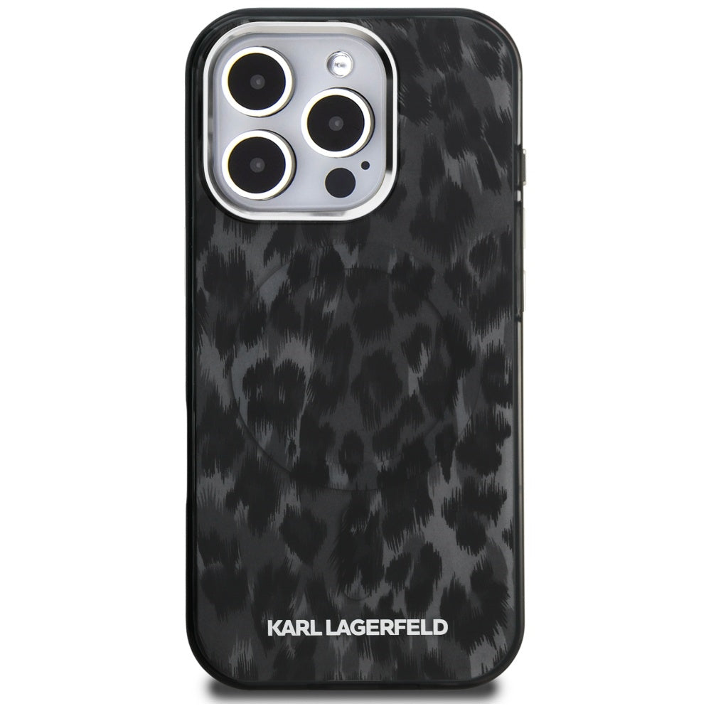 Karl Lagerfeld IML Leopard Pattern MagSafe Case for iPhone 16 Pro - Black_2