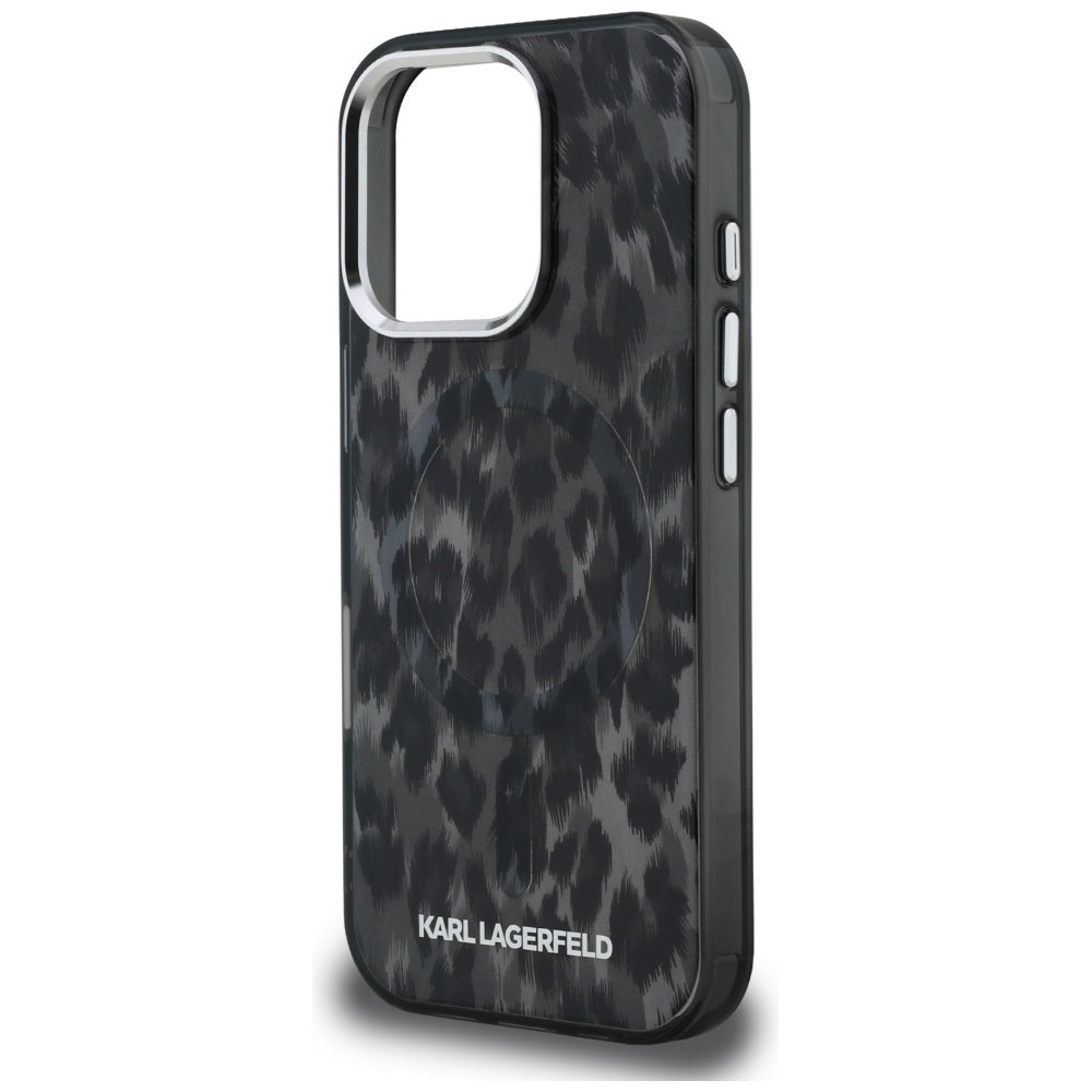 Karl Lagerfeld IML Leopard Pattern MagSafe Case for iPhone 16 Pro - Black_5