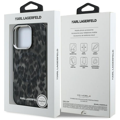 Karl Lagerfeld IML Leopard Pattern MagSafe Case for iPhone 16 Pro - Black_7