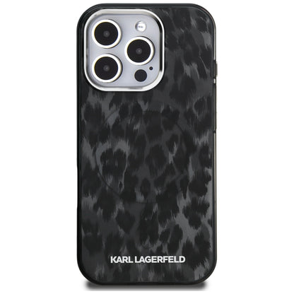 Karl Lagerfeld IML Leopard Pattern MagSafe Case for iPhone 16 Pro Max - Black_2
