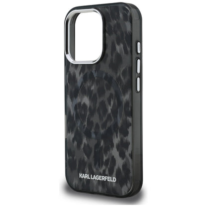 Karl Lagerfeld IML Leopard Pattern MagSafe Case for iPhone 16 Pro Max - Black_5
