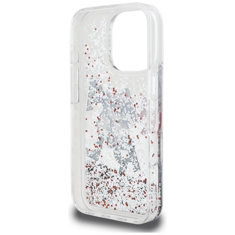 Karl Lagerfeld Liquid Glitter Choupette Logo Case for iPhone 16 Pro Max - Clear_6