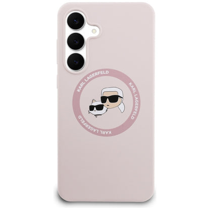 Karl Lagerfeld Silicone Karl &amp; Choupette Heads MagSafe Case for Samsung Galaxy S25 FE - Pink_2