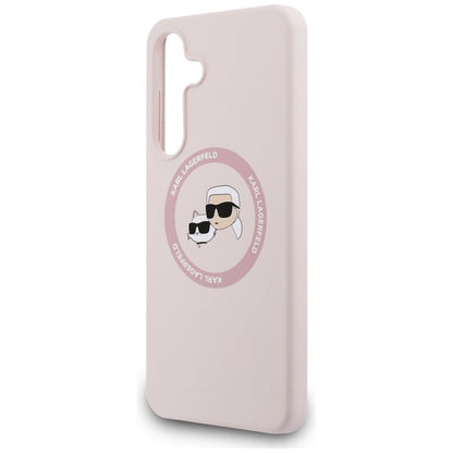 Karl Lagerfeld Silicone Karl &amp; Choupette Heads MagSafe Case for Samsung Galaxy S25 FE - Pink_5