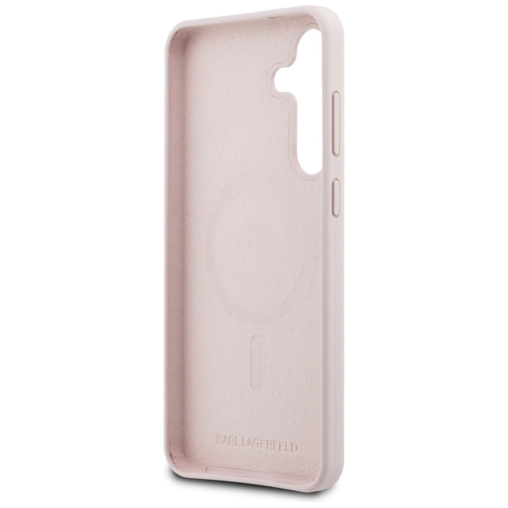 Karl Lagerfeld Silicone Karl &amp; Choupette Heads MagSafe Case for Samsung Galaxy S25 FE - Pink_6