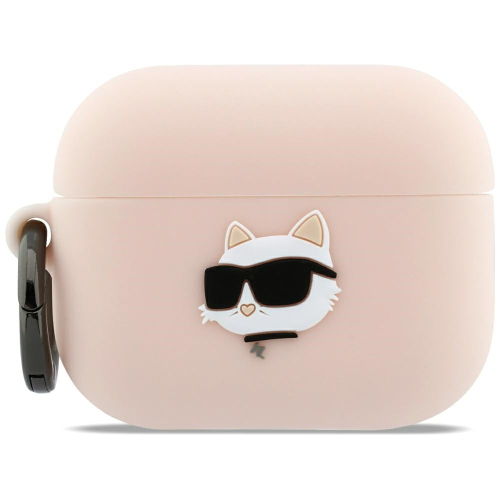 Karl Lagerfeld Silicone Chaupette Head 3D Case for AirPods Pro 3 - Pink_0