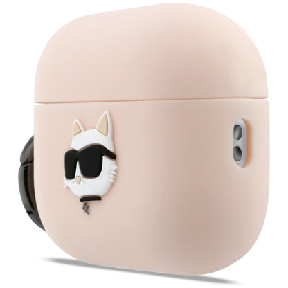Karl Lagerfeld Silicone Chaupette Head 3D Case for AirPods Pro 3 - Pink_1