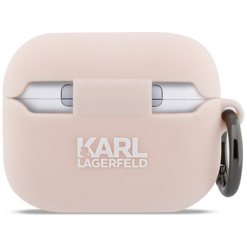 Karl Lagerfeld Silicone Chaupette Head 3D Case for AirPods Pro 3 - Pink_2