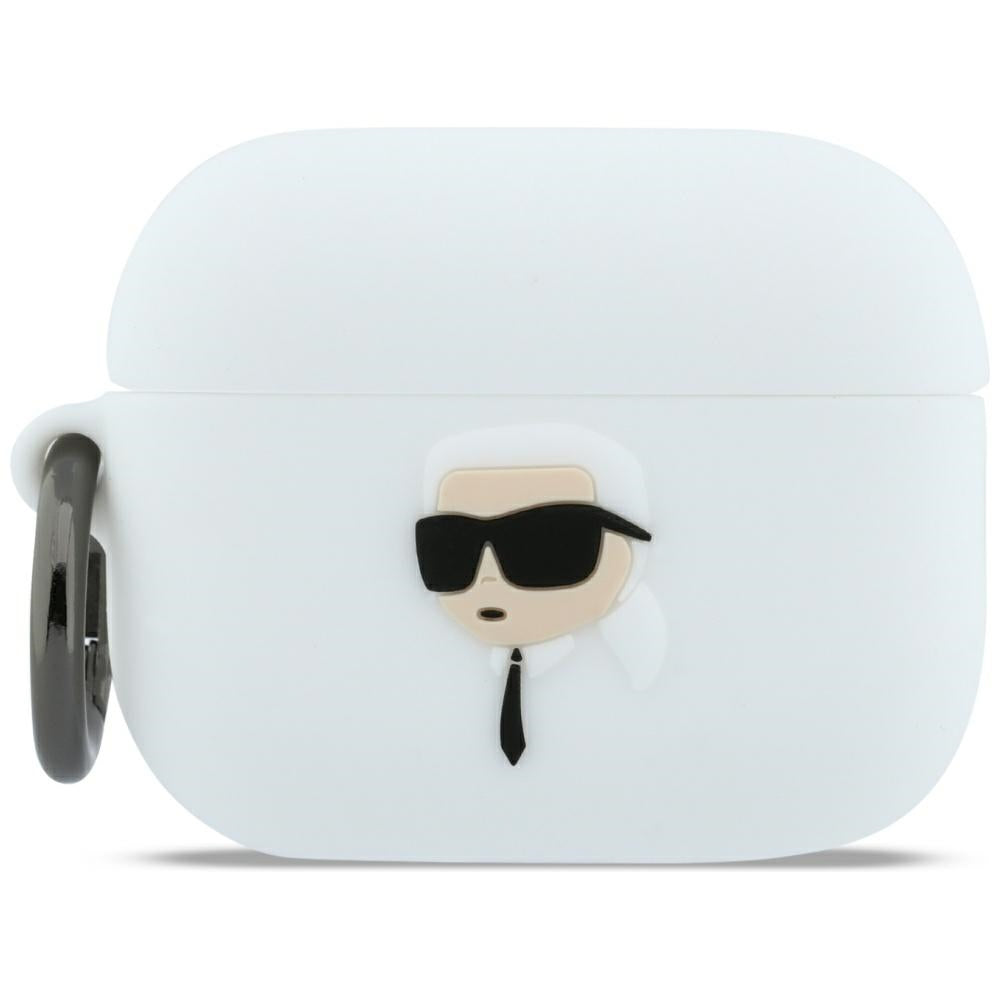 Karl Lagerfeld Silicone Karl Head 3D Case for AirPods Pro 3 - White_0