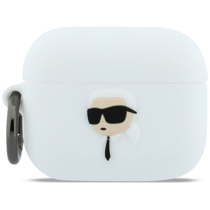 Karl Lagerfeld Silicone Karl Head 3D Case for AirPods Pro 3 - White_0