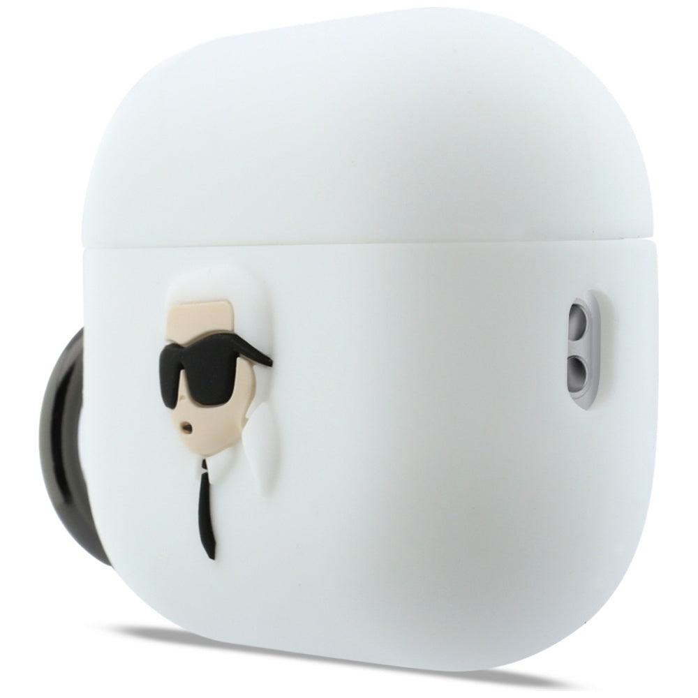 Karl Lagerfeld Silicone Karl Head 3D Case for AirPods Pro 3 - White_1