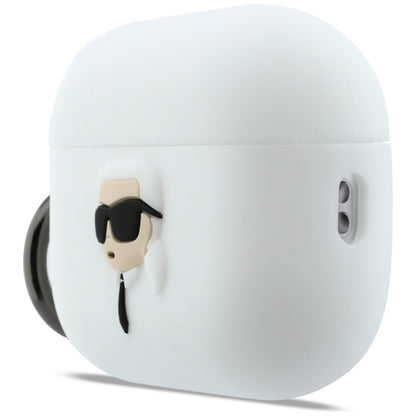 Karl Lagerfeld Silicone Karl Head 3D Case for AirPods Pro 3 - White_1