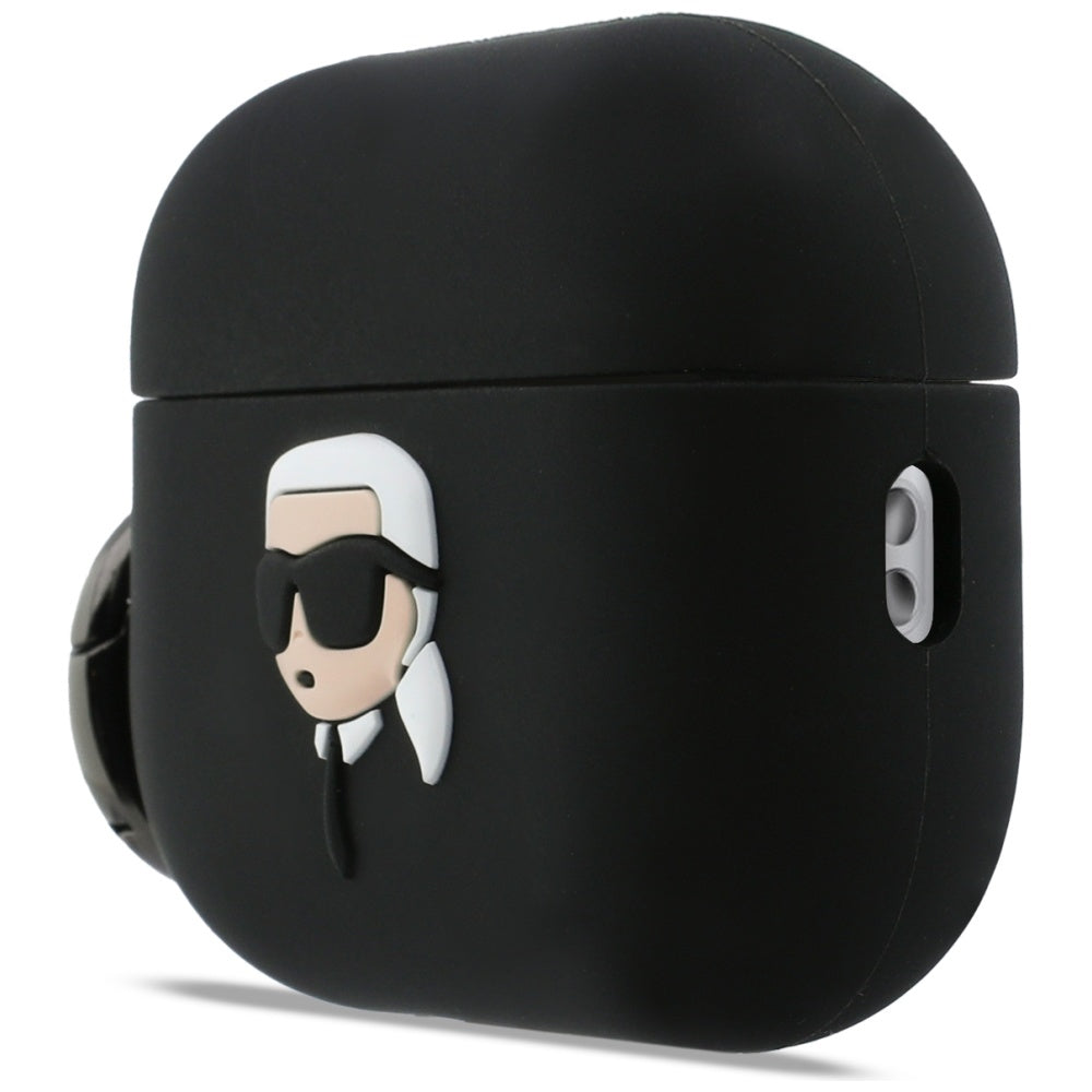 Karl Lagerfeld Silicone Karl Head 3D Case for AirPods Pro 3 - Black_1