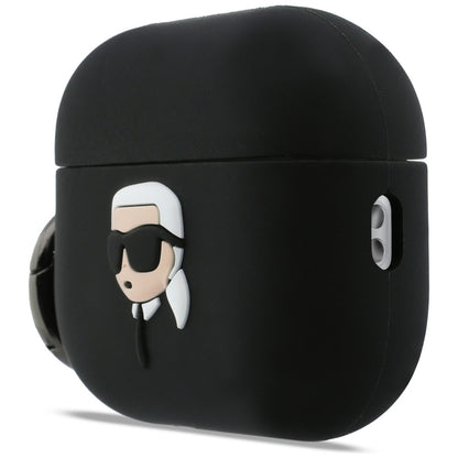 Karl Lagerfeld Silicone Karl Head 3D Case for AirPods Pro 3 - Black_1