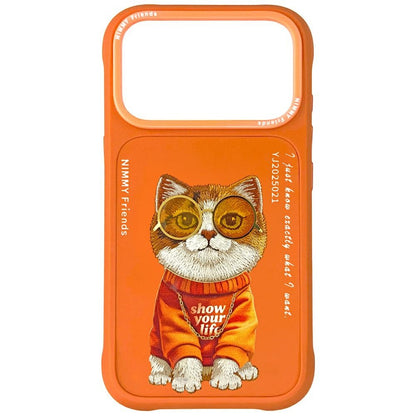 Nimmy Glasses Cool Cat Case for iPhone 17 Pro - Orange_0