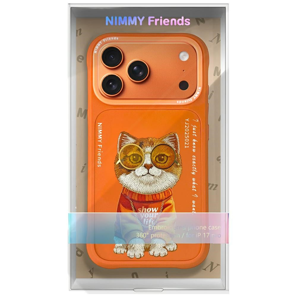 Nimmy Glasses Cool Cat Case for iPhone 17 Pro - Orange_6