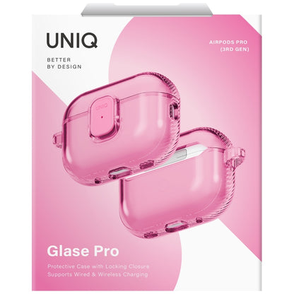 Uniq Glase Pro Case for AirPods Pro 3 Lock Case - Transparent Pink_5