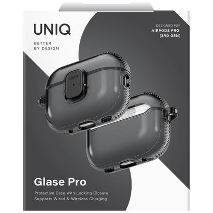 Uniq Glase Pro Case for AirPods Pro 3 Lock Case - Transparent Black_5