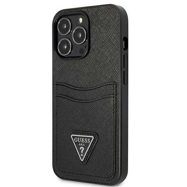 Etui Guess Saffiano Triangle Logo Cardslot na iPhone 13 / 13 Pro - czarne_1