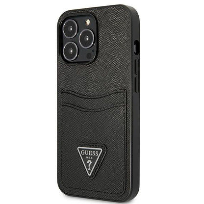 Etui Guess Saffiano Triangle Logo Cardslot na iPhone 13 / 13 Pro - czarne_1