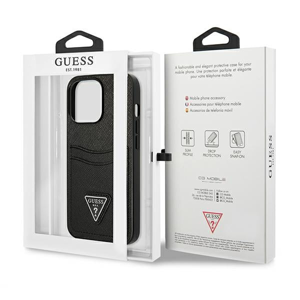 Etui Guess Saffiano Triangle Logo Cardslot na iPhone 13 / 13 Pro - czarne_7