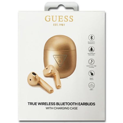 Guess Triangle Logo Bluetooth TWS Wireless Headphones - Gold_2