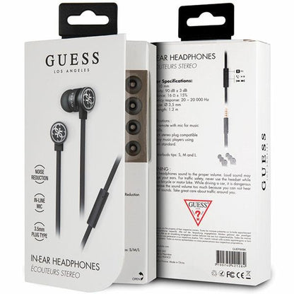 Słuchawki przewodowe Guess GUEPWIBK 3,5mm - czarno-srebrny_1